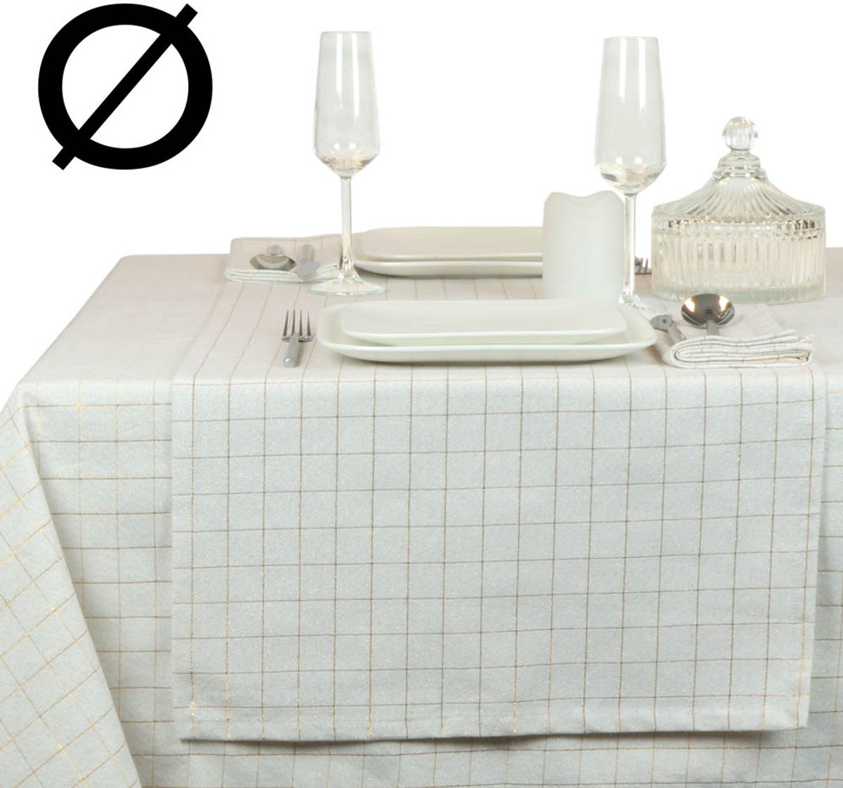 Tafelkleed Tyra 160cm rond white