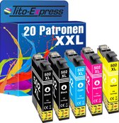 PlatinumSerie 20x inkt cartridge alternatief voor Epson 502 XL 502XL Expression Home XP- 2860 2865 2880 2885 5100 5105 5115 5150 5155