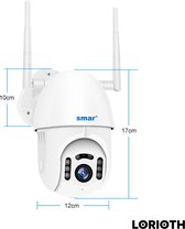 LORIOTH® Beveiligingscamera Motion Detection - Wifi Camera - Smart Home Surveilance - 1080p Outdoor Camera - Infrarood Beveiligingscamera - Wit