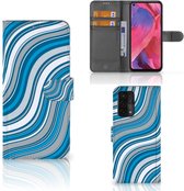Book Case OPPO A54 5G | A74 5G | A93 5G Hoesje Waves Blue