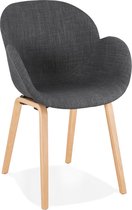 Alterego Design stoel met armleuningen 'SAMY' van grijze stof Scandinavische stijl