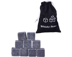 Whiskey Stones Whisky Stenen Set Luxe Herbruikbare IJsblokjes - 9 Stuks