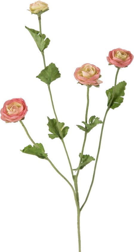 Viv! Home Luxuries Ranonkel mini - 2 stuks - zijden bloem - roze - 57cm