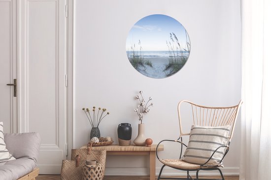 L'herbe de Marram pousse dans le sable sur les dunes Sticker mural cercle mural 50x50 cm / cercle papier peint / cercle mural / cercle vivant - auto-adhésif et coupe ronde