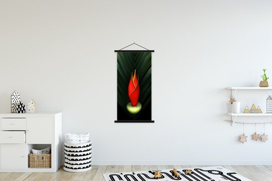 Affiche scolaire - La fleur d'oiseau de paradis sur fond noir - 60x120 cm - Lamelles noires