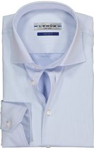 Ledub Tailored Fit overhemd mouwlengte 7 - blauw - Strijkvrij - Boordmaat: 37