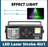 LED-laserstroboscoop - 4 in 1 - Podiumeffectverlichting - Voor DJ Disco - Voor verjaardagsfeestjes - Voor bruiloften - Voor kerstversieringen - Voor clubs Bar