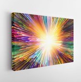 Kleur explosie serie. Artistieke achtergrond gemaakt van kleurrijke strepen voor gebruik met projecten over design, kunst en verbeelding - Modern Art Canvas - Horizontaal - 4427320