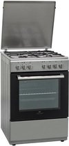 Gemengd fornuis 3 + 1 60x60 Mulitfonction Cata Zelfontbranding, oven 65L zilver