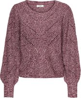 Jacqueline de Yong Trui Jdyjustina L/s Structure Pullover K 15228376 Windsor Wine/multi Mela Dames Maat - L