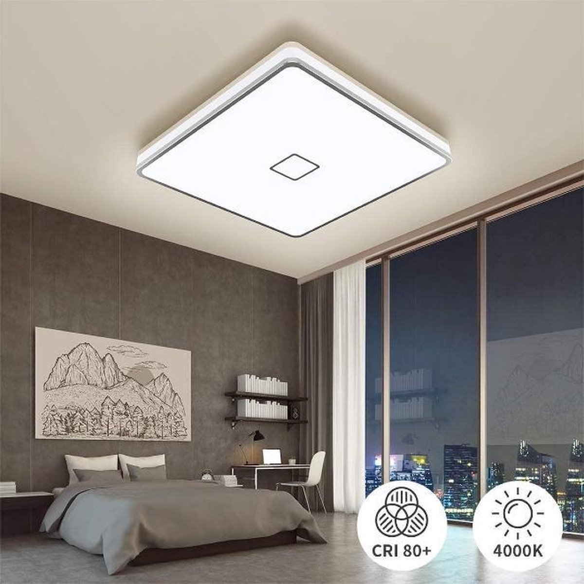 Luminaire Plafonnier LED Salle de Bain Lampe Plafond 24W 2050LM