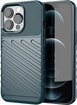 Apple iPhone 13 Pro Hoesje TPU Thunder Design Back Cover Groen