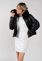 DEELUXE Korte puffer coat met bontBLANDINE Black