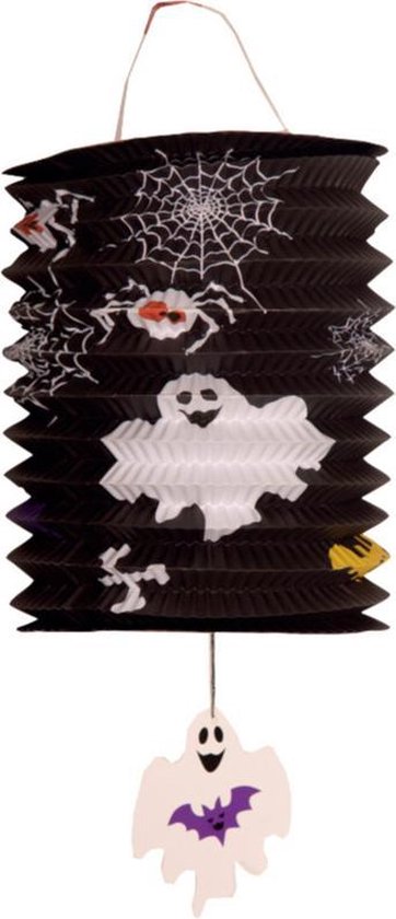 Set van 6x stuks treklampion 15 cm spook - Halloween trick or treat lampionnen versiering - Faram Party