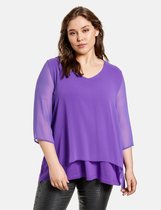 SAMOON Dames Blouseachtig shirt in laagjeslook Royal Lilac-46