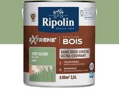 RIPOLIN Verf voor hout binnen en buiten - Olijfgroen Ral 6021 satijn, 2,5L