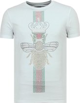 King Fly Glitter - Vette T shirt Heren - 6360W - Wit