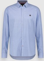 Twinlife Heren Oxford Print - Overhemden - Lichtgewicht - Elastisch - Blauw - M