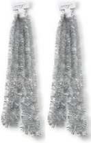 6x stuks kerstslinger zilver ca. 270cm - Guirlande folie lametta - Zilveren kerstboom versieringen