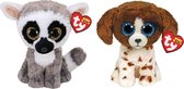 Ty - Knuffel - Beanie Boo's - Linus Lemur & Muddles Dog