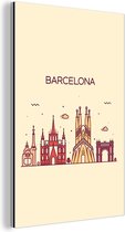 Wanddecoratie Metaal - Aluminium Schilderij Industrieel - Barcelona - Skyline - Spanje - 20x30 cm - Dibond - Foto op aluminium - Industriële muurdecoratie - Voor de woonkamer/slaapkamer
