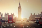 Big Ben en Westminster Bridge bij zonsondergang in Londen - Foto op Tuinposter - 60 x 40 cm