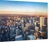 Skyline en Business Center van Toronto vanuit de lucht - Foto op Plexiglas - 90 x 60 cm