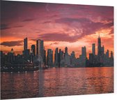 Onheilspellende skyline van Chicago vanaf Lake Michigan - Foto op Plexiglas - 60 x 40 cm