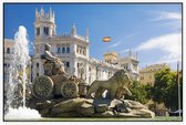 De fontein en paleis van Cibeles in toeristisch Madrid - Foto op Akoestisch paneel - 120 x 80 cm