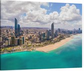 Aerial skyline en kustlijn van Abu Dhabi stad - Foto op Canvas - 40 x 30 cm