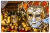 Traditioneel Venetiaanse masker in een winkel op straat - Foto op Akoestisch paneel - 90 x 60 cm