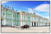 Het Winterpaleis van de Hermitage in Sint-Petersburg - Foto op Akoestisch paneel - 90 x 60 cm