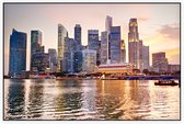 Skyline van Singapore bij een prachtige zonsondergang - Foto op Akoestisch paneel - 225 x 150 cm