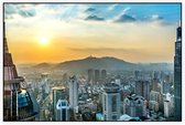 Panoramische skyline van Beijing bij zonsondergang - Foto op Akoestisch paneel - 90 x 60 cm