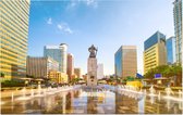 Gwanghwamun Plaza met het standbeeld Yi Sun in Seoul - Foto op Forex - 90 x 60 cm