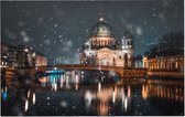 De Dom van Berlijn in een sfeervol winterlandschap - Foto op Forex - 120 x 80 cm