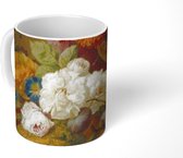 Mok - Stilleven van vruchten en bloemen in een nis - Schilderij van G.J.J Van Os - 350 ML - Beker