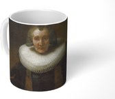 Mok - Koffiemok - Portret van Margaretha de Geer - Schilderij van Rembrandt van Rijn - Mokken - 350 ML - Beker - Koffiemokken - Theemok
