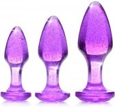 Glitter Gem Anaalplug Set - Paars