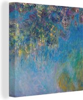 Canvas Schilderij Blauweregen - Claude Monet - 20x20 cm - Wanddecoratie