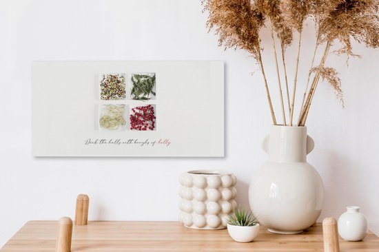 Toile Peinture Hiver - Échelles - Noël - 40x20 cm - Décoration murale