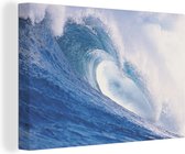 Canvas Schilderij Zee - Golf - Oceaan - 90x60 cm - Wanddecoratie