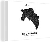 Canvas Schilderij Groningen - Nederland - Plattegrond - 60x40 cm - Wanddecoratie