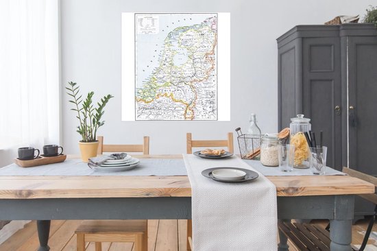 Affiche Carte - Vintage - Pays- Nederland - 100x100 cm XXL