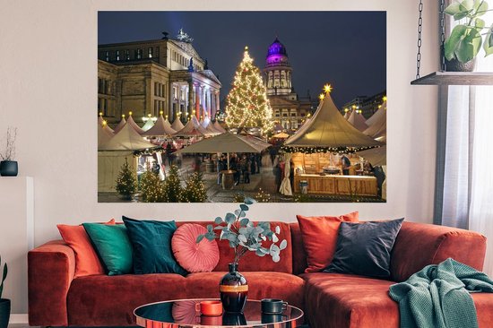 Affiche typique du marché de Noël de Berlin 150x75 cm - Tirage photo sur Poster (décoration murale salon / chambre) / Affiche Villes