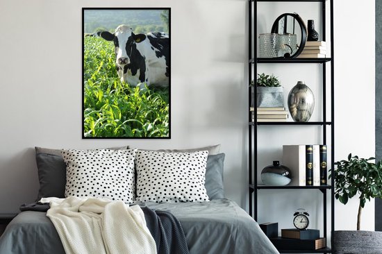Cadre photo avec affiche - Vache - Herbe - Berg - Animaux - 80x120 cm - Cadre pour affiche
