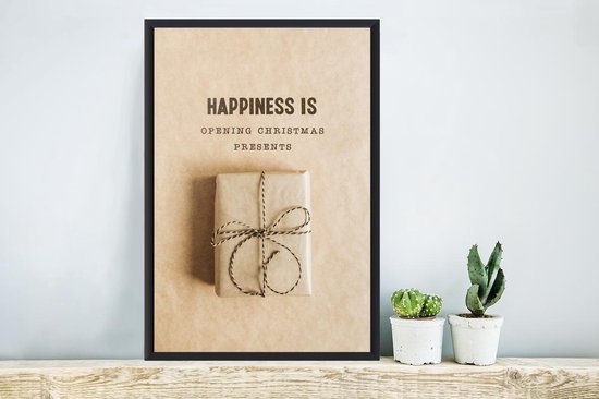 Cadre photo avec affiche - Noël - Cadeau - Citation - 40x60 cm - Cadre pour affiche - Décorations de Noël - Décoration de Noël pour l'intérieur - Noël