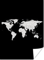Affiche Carte du Wereldkaart - Design - Driehoek - 120x160 cm XXL