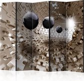 Vouwscherm - Gouden puzzel 225x172cm  , gemonteerd geleverd, dubbelzijdig geprint (kamerscherm)