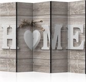 Vouwscherm - Home en hart 225x172cm  , gemonteerd geleverd, dubbelzijdig geprint (kamerscherm)